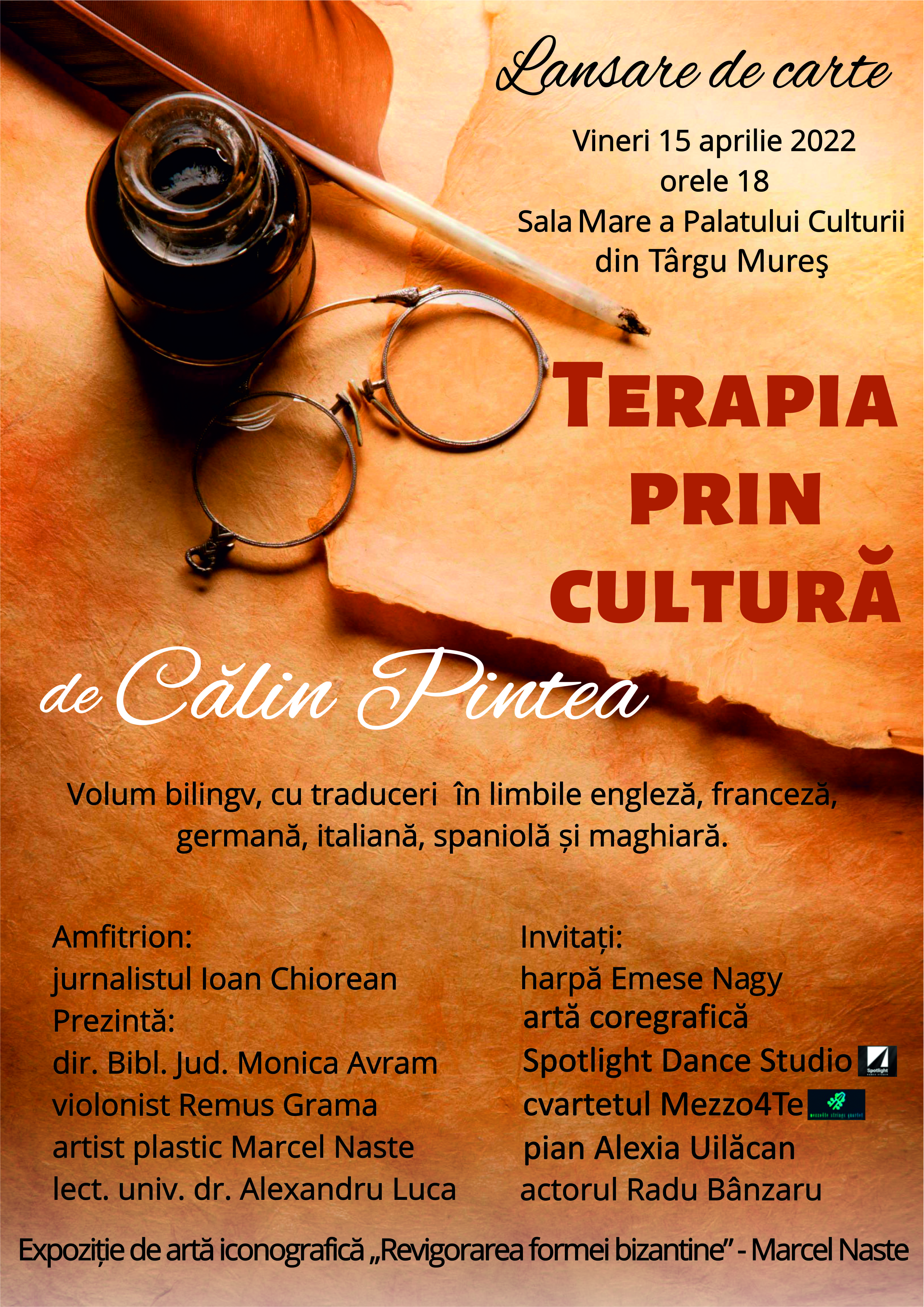 Lansare carte „Terapia prin cultură”